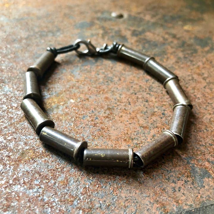 Bullet Tube Bracelet - Black, Recycled .22 Cal Shell Casings for wholesale by ASTALI