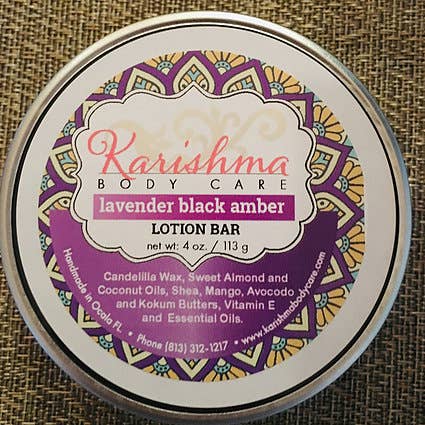 Lavender Black Amber Lotion Bar for wholesale by Karishma Body Care