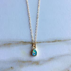 Leslie Francesca Designs - Wholesale Pendant/Charm Necklace - Opal Mini Necklace0