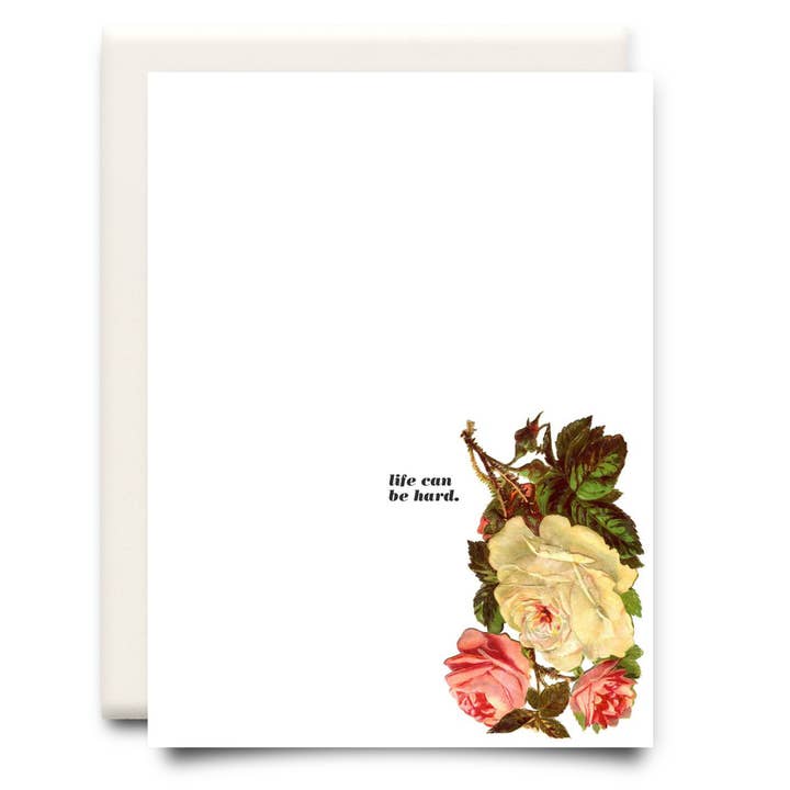 La vie peut être difficile. | Carte de vœux d'encouragement pour la vente par Inkwell Cards