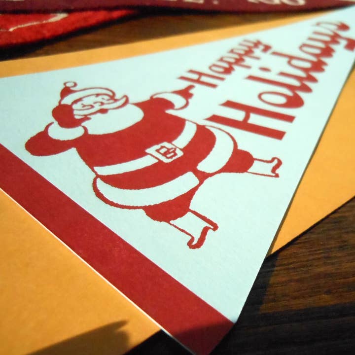 a. favorite design - Wholesale Christmas Card - Vintage Holiday Pennant1