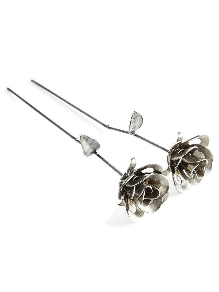 Metal Relic - Wholesale Artificial Flowers - Dual Immortal Roses And Bud Vase1