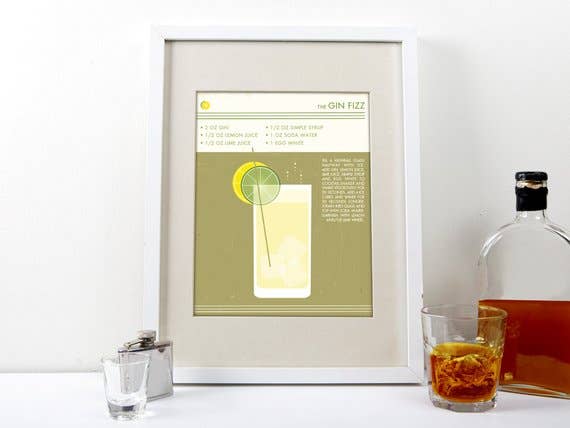 The National Anthem - Wholesale Art Print - 11” x 14” Gin Fizz Cocktail Art Print0