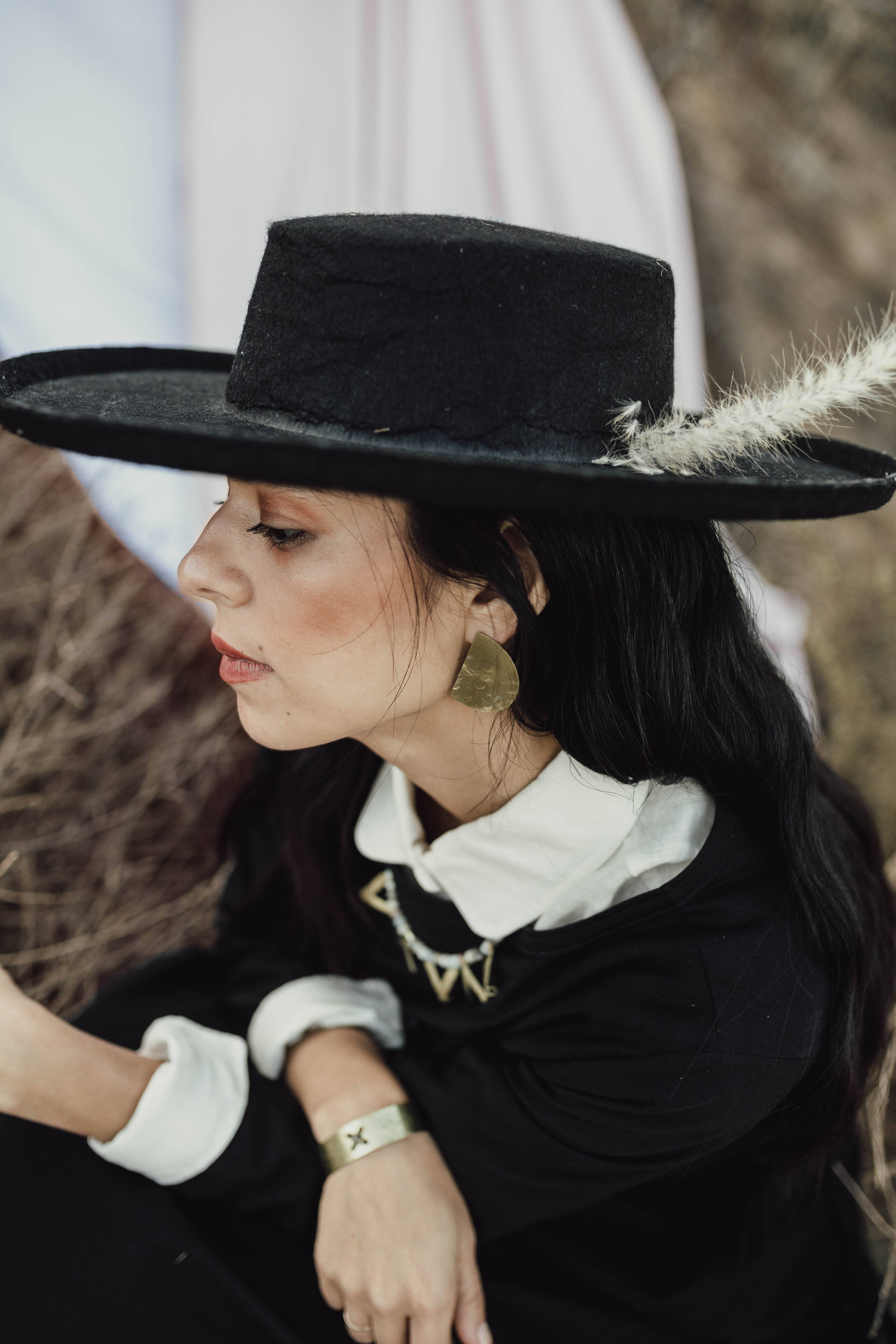 LUNASOL - Wholesale Stud/Post Earrings - Textured Brass Earrings // Lunar Post Earring - SMALL2