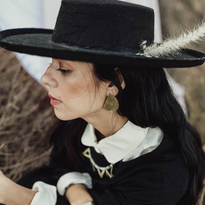 LUNASOL - Wholesale Stud/Post Earrings - Textured Brass Earrings // Lunar Post Earring - SMALL2