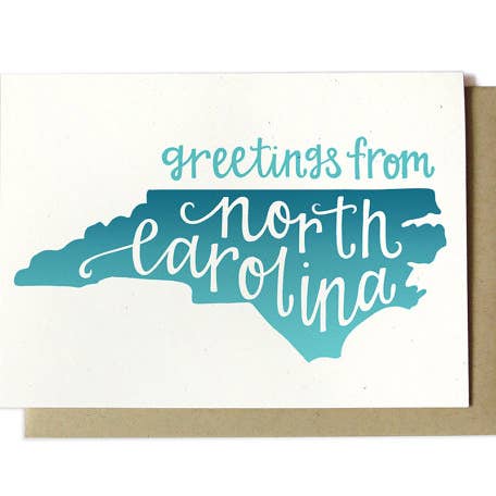 Greetings From North Carolina Card for wholesale by Hennel Paper Co.