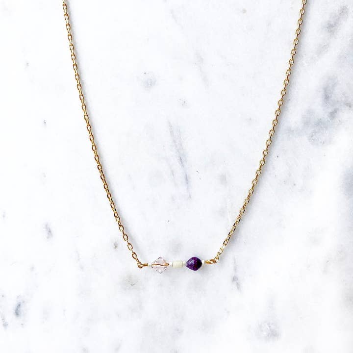 Merlot k Gold Plate Marie Necklace for wholesale on Faire