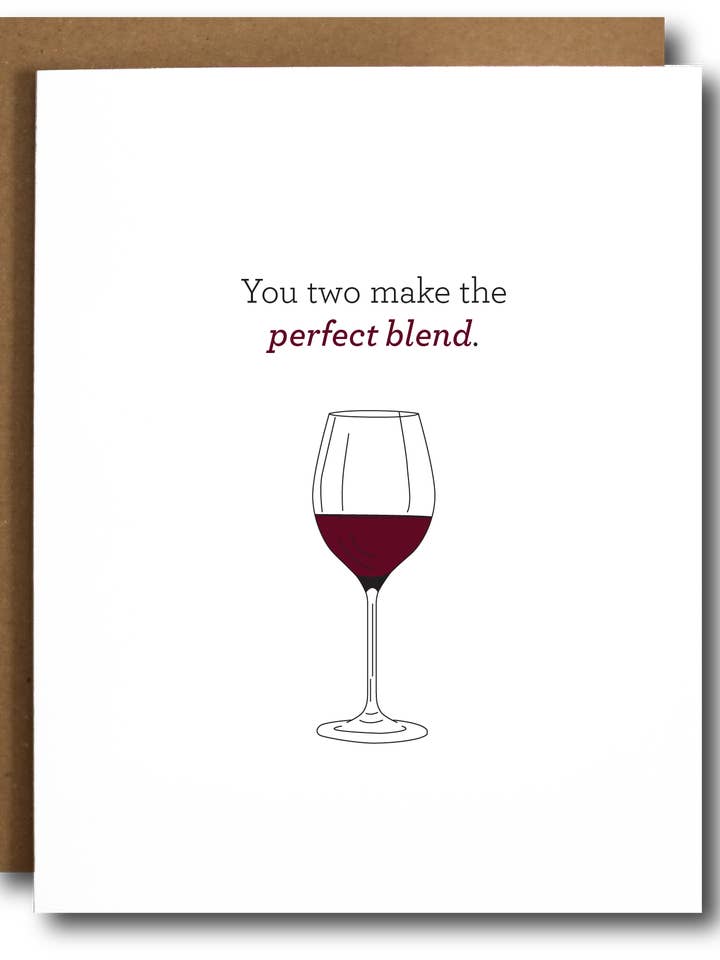 Perfect Blend Wine Engagement /Wedding or Anniversary Card for wholesale by The Card Bureau