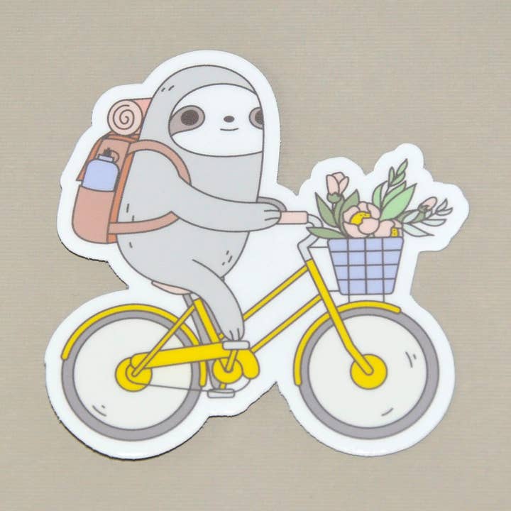 Pegatina de vinilo con pereza en bicicleta para venta al por mayor de Noristudio