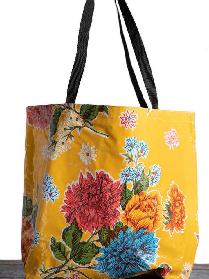 Yellow Mums Large Tote for wholesale by Oilcloth International