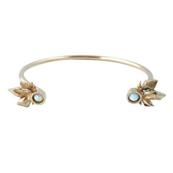 Thea Open Cuff Bracelet With Opal for wholesale by Therese Kuempel Jewelry