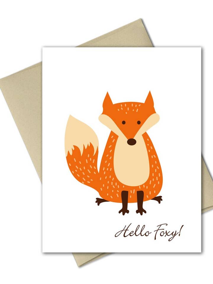 Hello Foxy - Love Card - Valentine Card for wholesale by The Imagination Spot