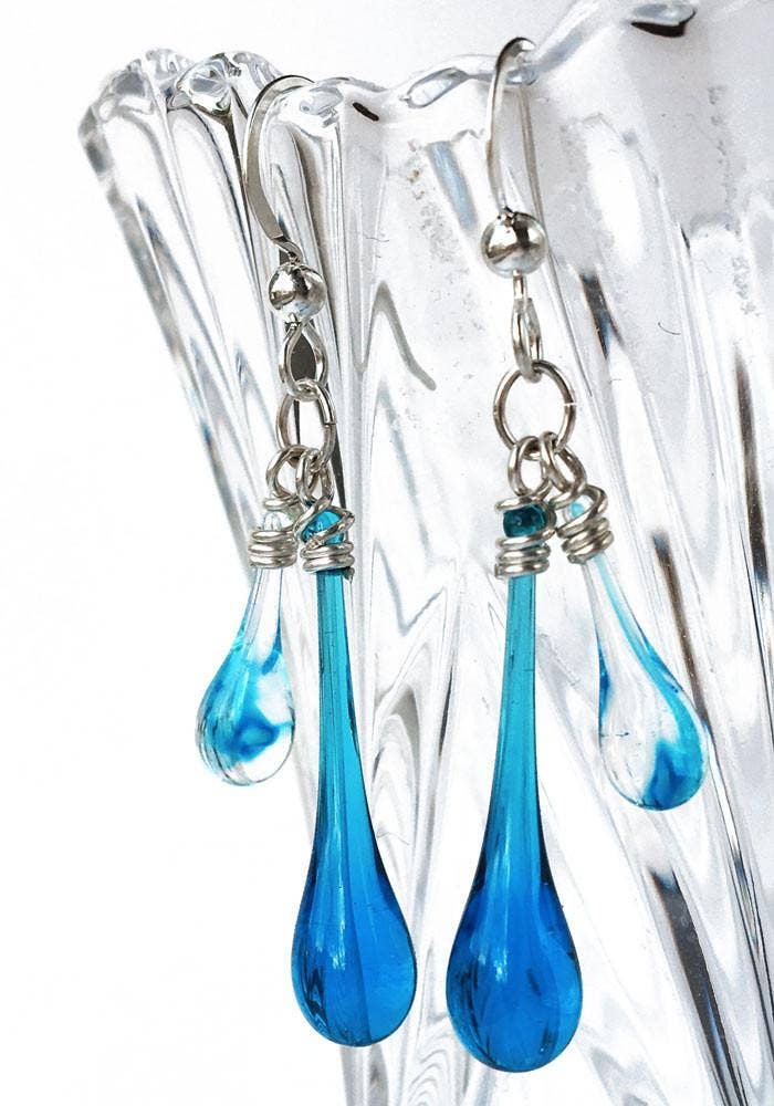 Sundrop Jewelry - Wholesale Dangle Earrings - Duet Colorful Glass Teardrop Earrings6