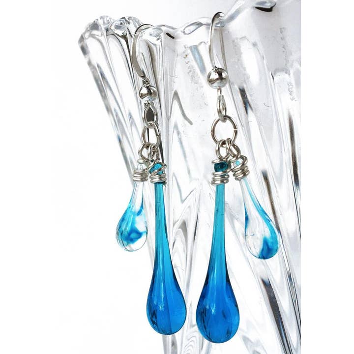 Sundrop Jewelry - Wholesale Dangle Earrings - Duet Colorful Glass Teardrop Earrings6