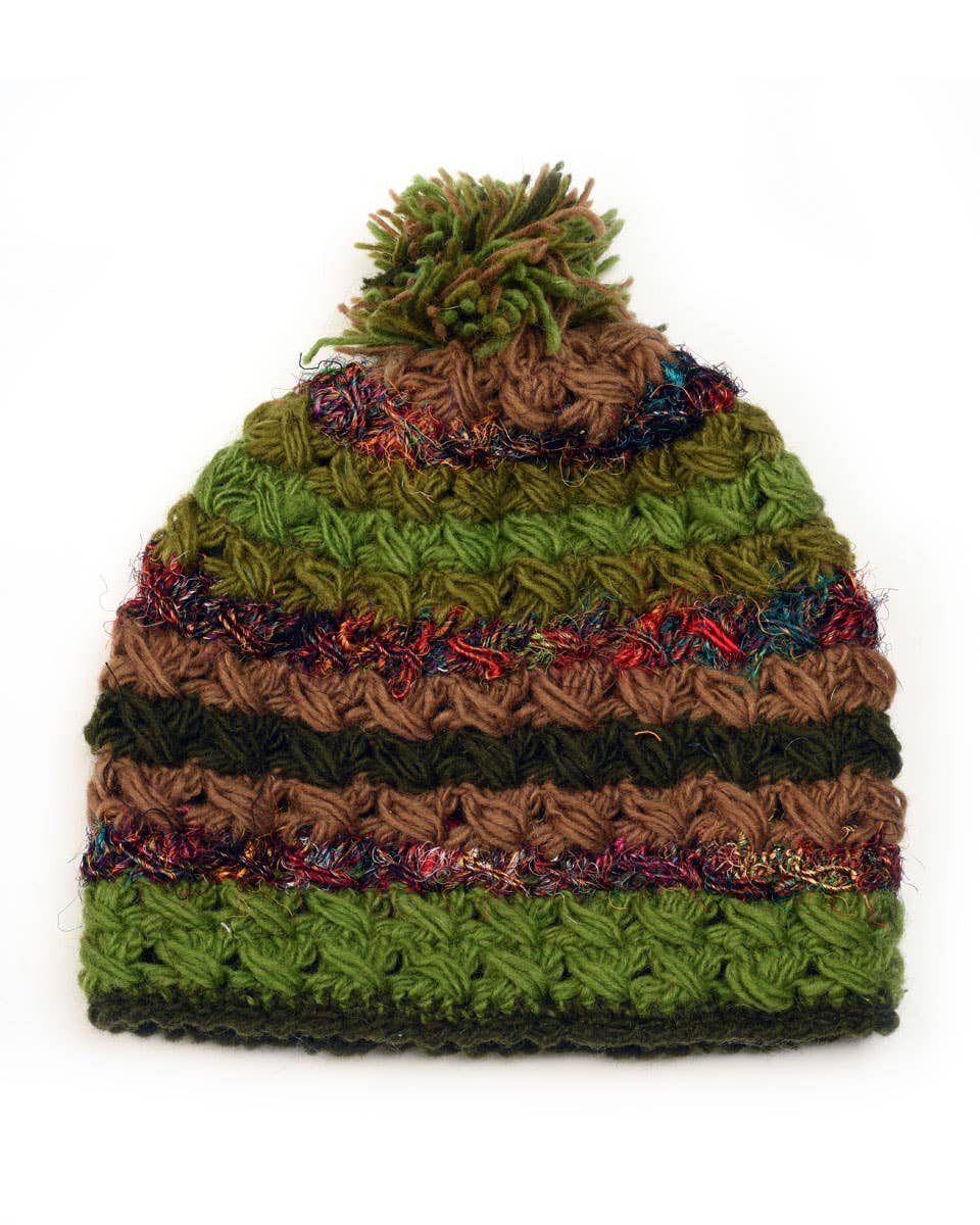 Zig Zag Asian Collection - Wholesale Beanie - Women's - Crochet Beanie Hat with Silk1