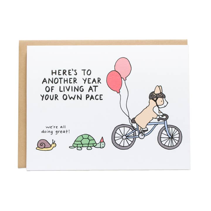 Live At Your Own Pace Birthday Card for wholesale by Tiffbits