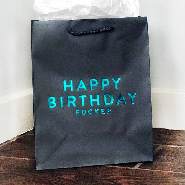 Steel Petal Press - Wholesale Gift Bag - Birthday Fucker Gift Bag - Metallic Foil-Stamped Gift Bag