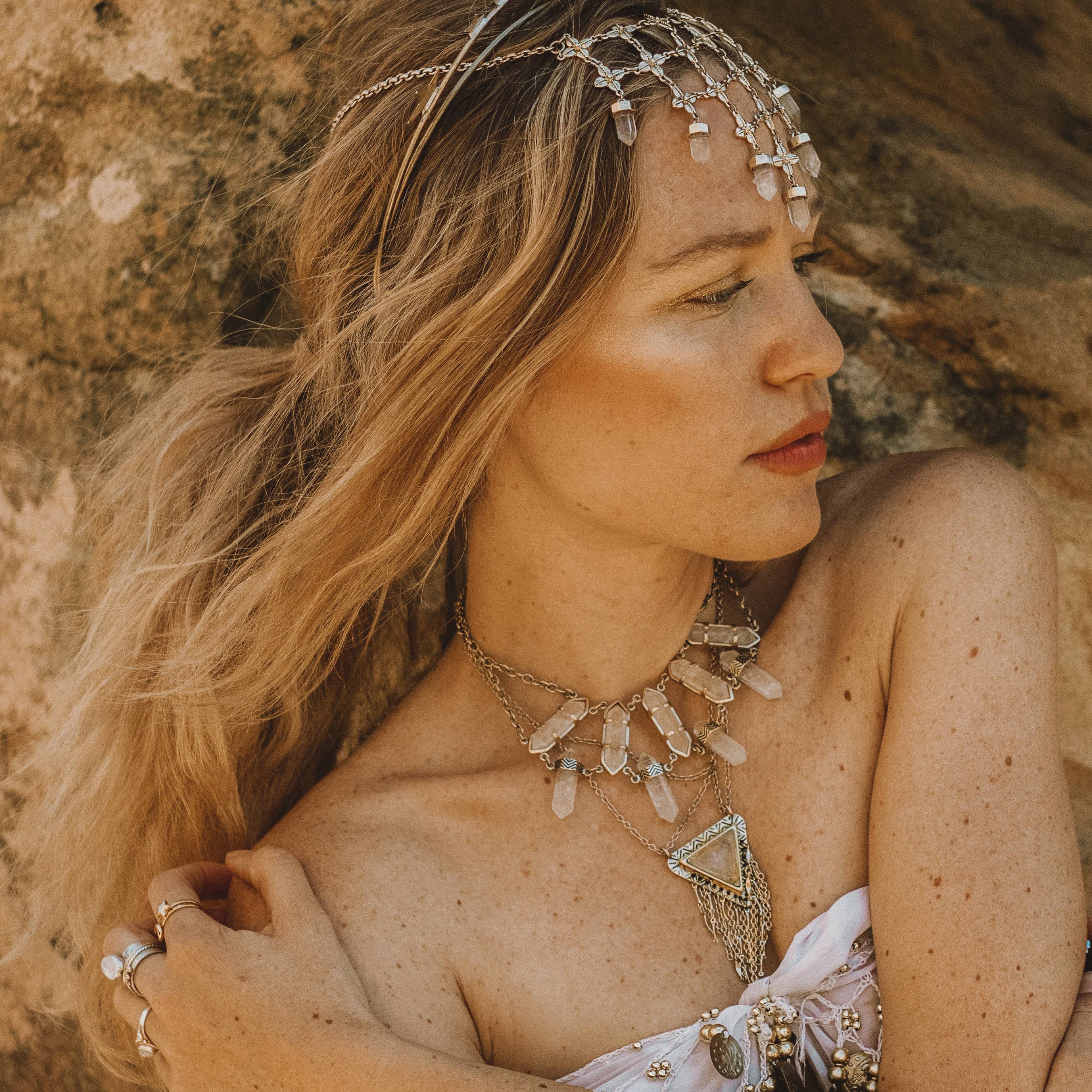 Hiouchi Jewels | Rose & Bolt Grateful Dead Jewelry - Wholesale Bib Necklace - Lonna Love Necklace | Gold6