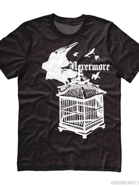 Gesshoku – wholesale T-shirts med screentryck – Unisex – Nevermore Raven Poe T-shirt | Gotik, Poesi, Mörk Akademin