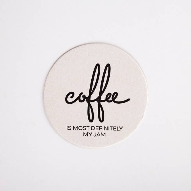 Coffee Is Most Definitely My Jam - Coaster for wholesale by Wrinkle & Crease Paper Products