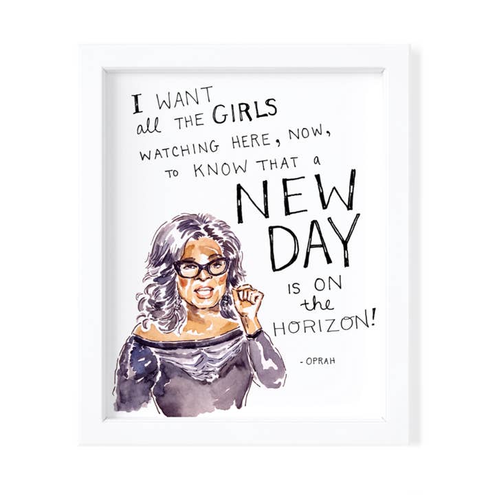 Er is een nieuwe dag aan de horizon: Oprah - 8x10 Fine Art Print voor wholesale door Kimothy Joy