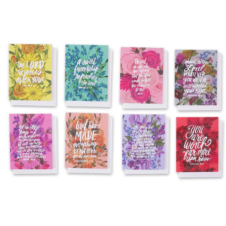 Thimblepress - Wholesale Stationery/Notecard Set - Box Set of 8 Bible Verse Greeting Cards