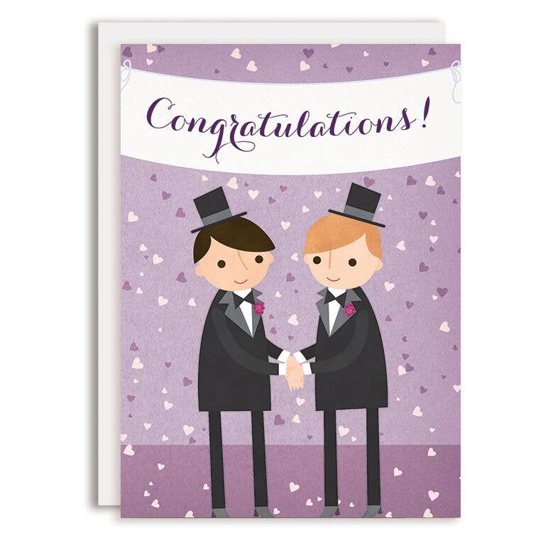 Rosy Designs - Wholesale Wedding Card - Confetti Grooms Gay Wedding Greeting Card0