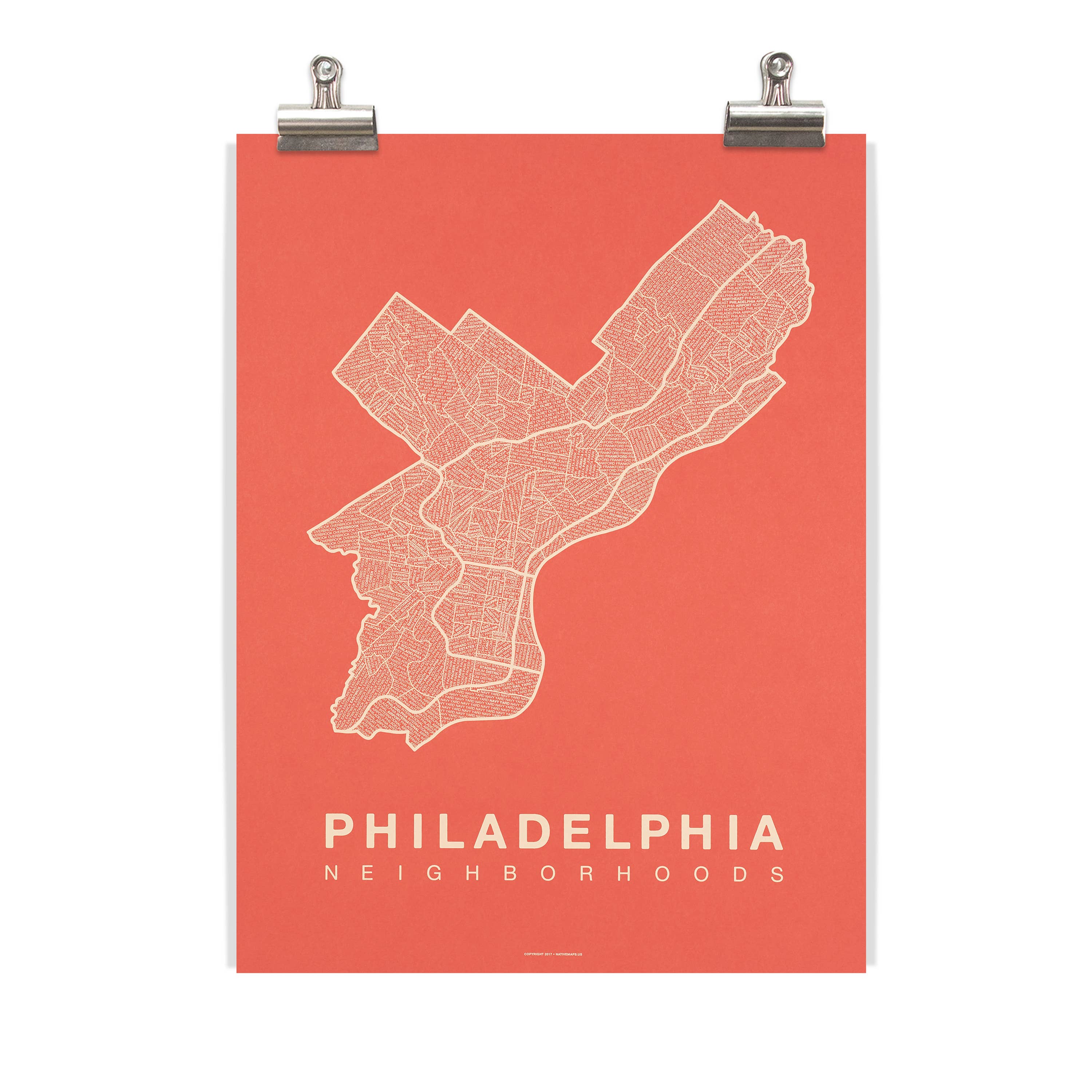 Native Maps - Vente Poster - Affiche de la carte de la ville du quartier de Philadelphie, en Pennsylvanie4