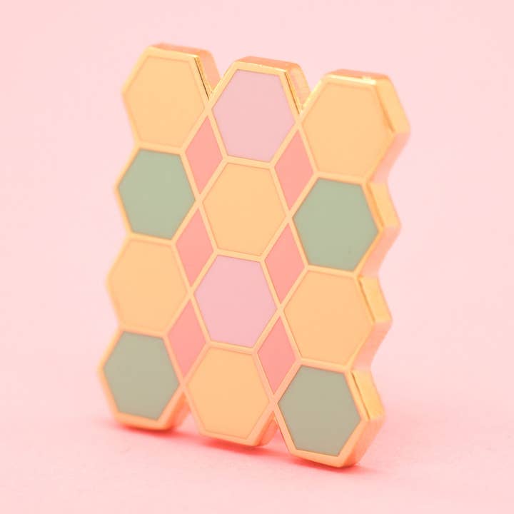 Tile Enamel Pin for wholesale by Tiny Deer Studio