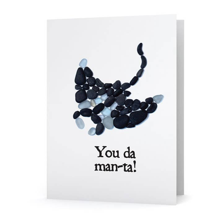 Seeglas Manta Ray You Da Man-ta-Karte für den Großhandel von Beachcombing / Etched by the Sea