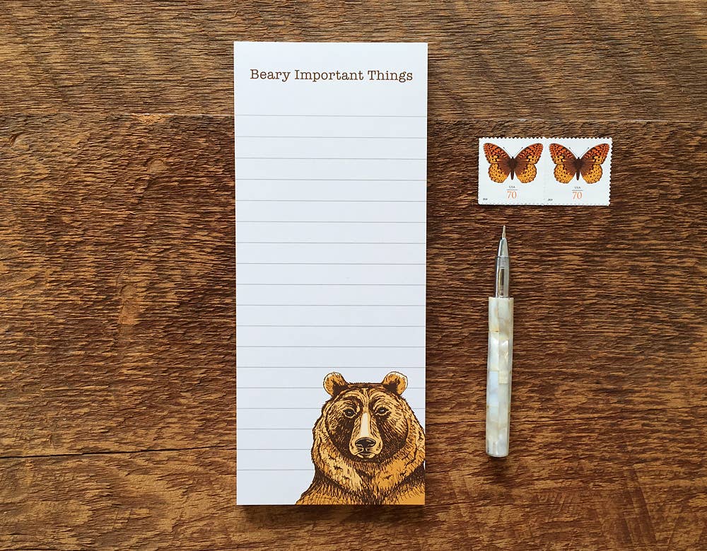 Noteworthy Paper & Press - Wholesale Notepad - Grizzly Bear Pad1