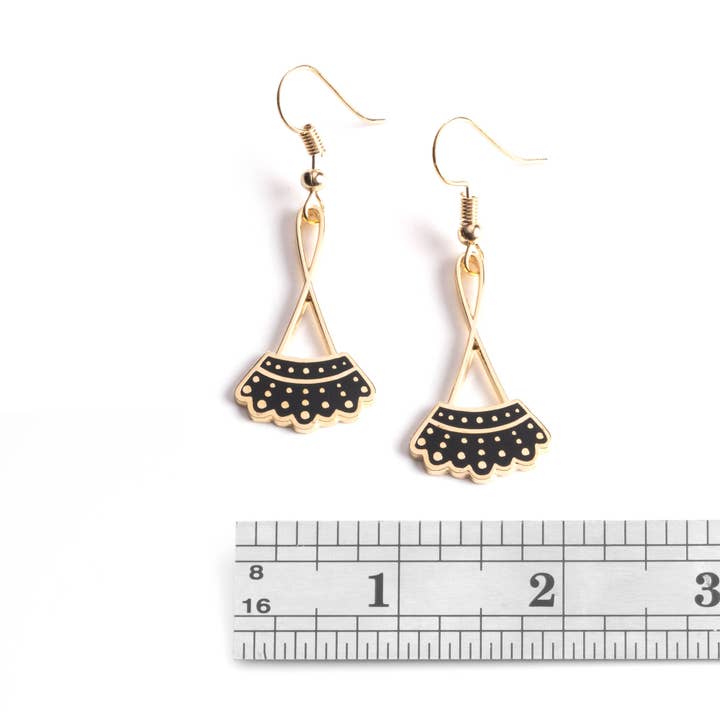 Dissent Pins - Wholesale Dangle Earrings - Dissent Collar Drop Earrings - 24k Gold Plated