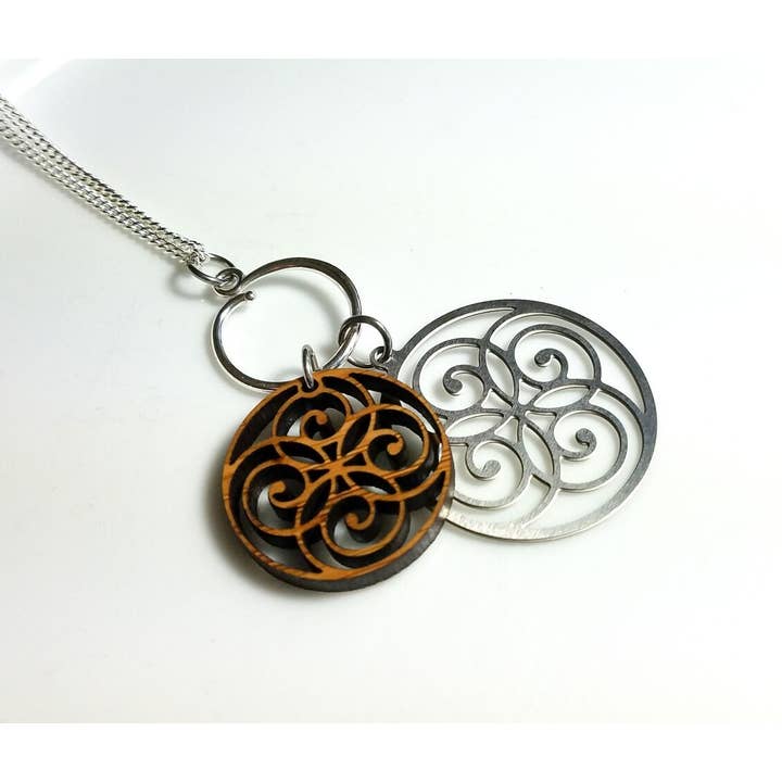 Spiral Circle Charm Necklace for wholesale by GioGio Design