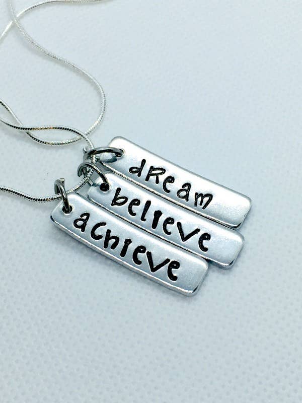 Me and My Sweet Pea – Colar pingente/pendente por atacado – Colar Dream Believe Achieve, joias inspiradoras, fé0