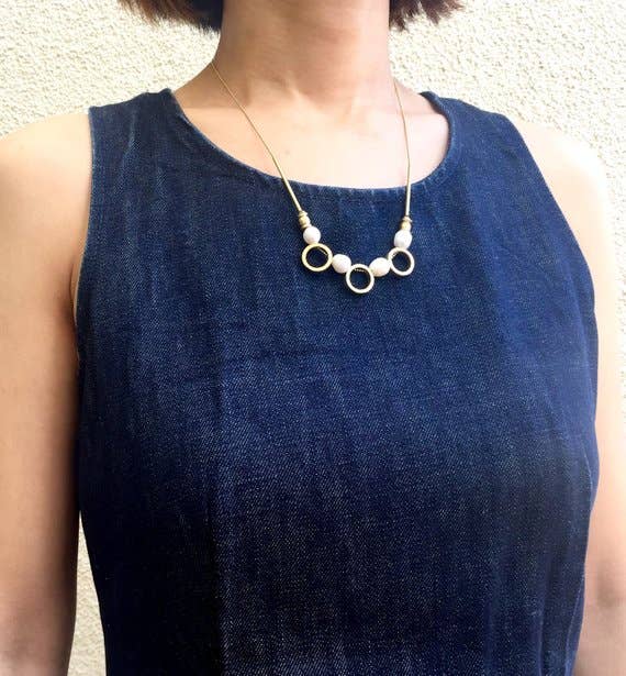 SORA DESIGNS - Wholesale Beaded/Pearl Necklace - Architectural Pearl Statement Necklace1