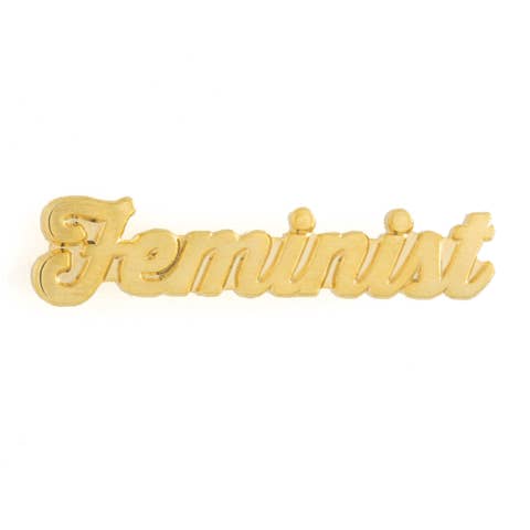 Feminist Gold Enamel Pin for wholesale by These Are Things