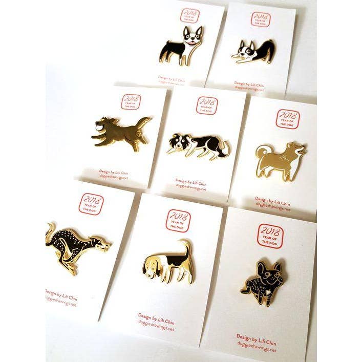 Doggie Drawings - Venta al por mayor Botón/prendedor - Shih TZU/LHasa Apso - Pin esmaltado para perro