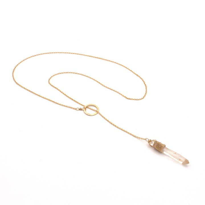 Crystal and Gold - Wholesale Pendant/Charm Necklace - Lemurian Quartz Pendulum Necklace 14k Gold Filled3