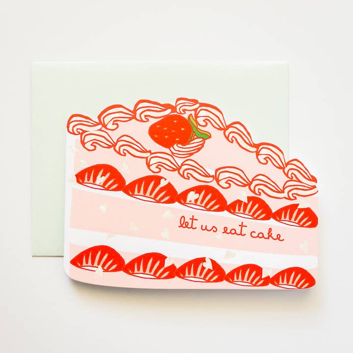 Let Us Eat Cake! Congrats / Bday Card with Holographic Foil for wholesale by ILOOTPAPERIE