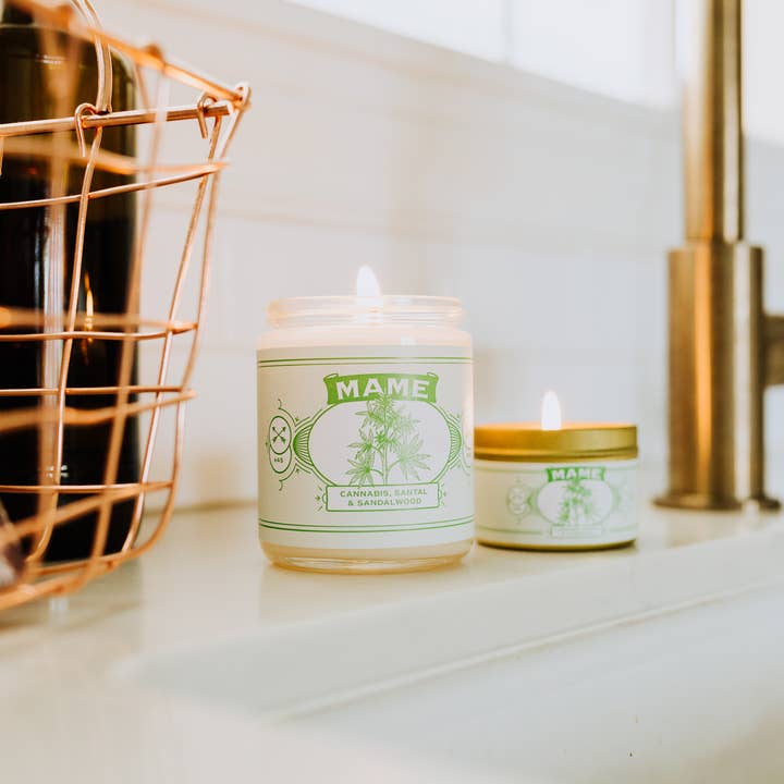MAME Soy Candles - Wholesale Jar/Filled Candle - Cannabis, Santal, Sandalwood 8oz Jar/Filled Candle2