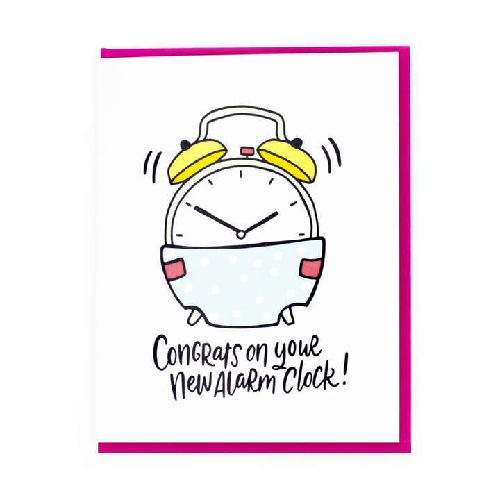 Congrats on Your New Alarm Clock! for wholesale by Paisley Paper Co.