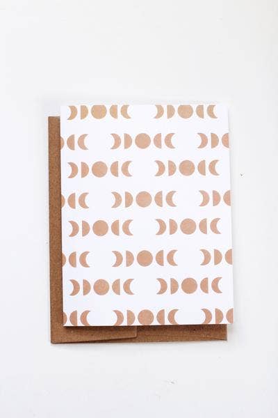 Rare Bird Co. + Pauline Stanley Studio - Wholesale Stationery/Notecard Set - Moon Phases Pattern Card - Box of 60