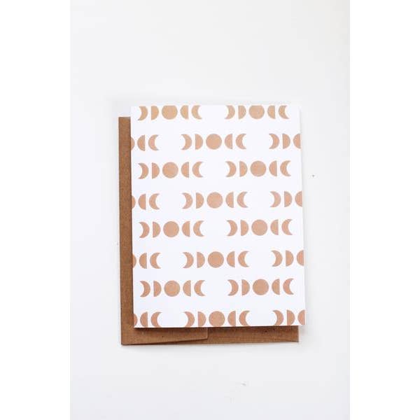 Rare Bird Co. + Pauline Stanley Studio - Wholesale Stationery/Notecard Set - Moon Phases Pattern Card - Box of 6
