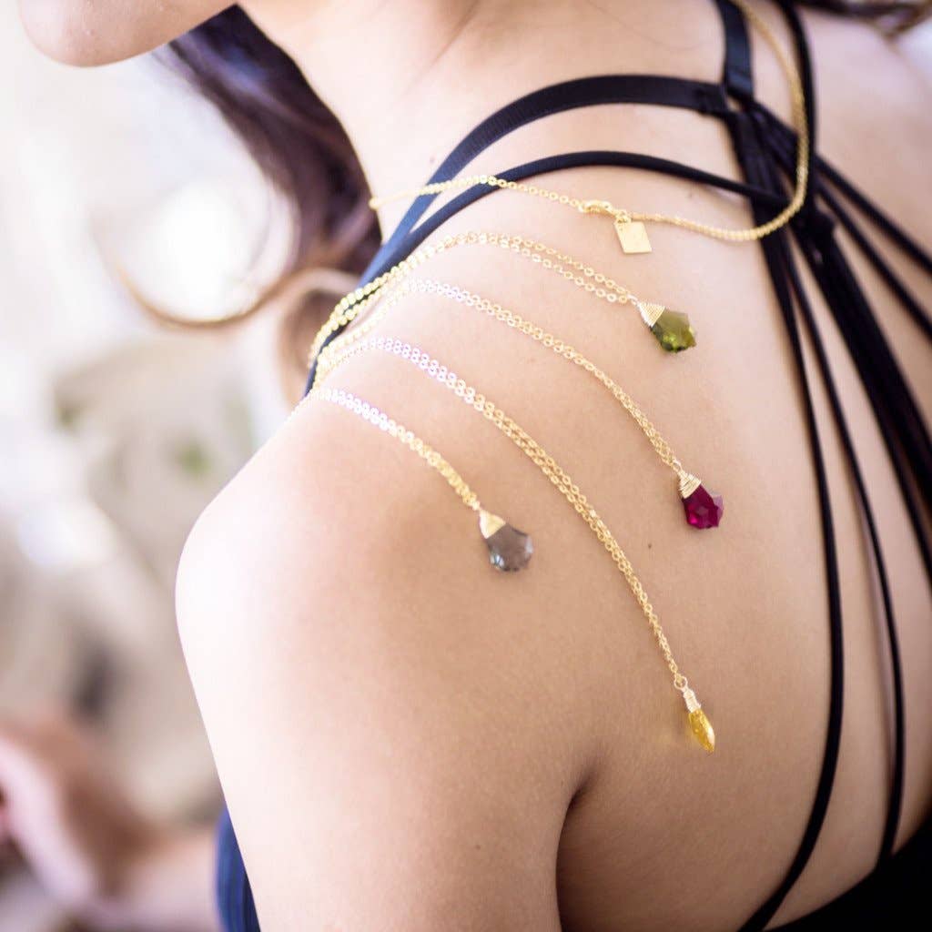 Less is More - Wholesale Pendant/Charm Necklace - Black Diamond Baroque Swarovski Necklace (Gold or Silver)3