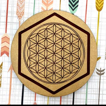 Coaster para bebidas - arte de design de geometria sagrada da flor da vida por atacado de Insert Brand Here Shop