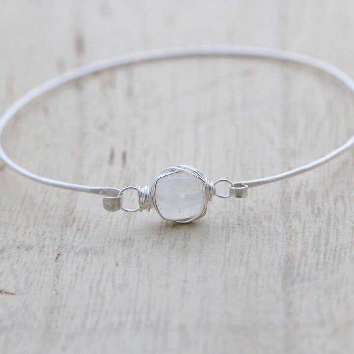 Saressa Designs - Wholesale Bangle Bracelet - Gemstone Stacking Bracelet - Moonstone2