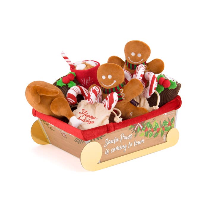 P.L.A.Y. Pet Lifestyle and You - Wholesale Pet Plush Toy - Dog - Holiday Classic 15-pc Set in Santa's Sleigh0