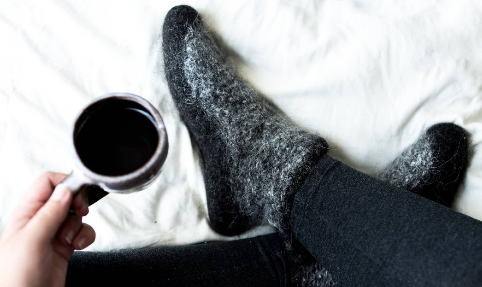 Marled Black Kosy Home Wool Slipper Socks - Nordic Attitude for wholesale on Faire1