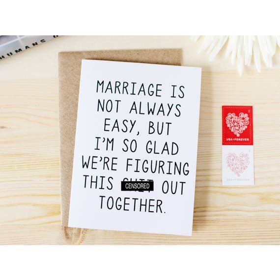 Die Ehe ist nicht immer einfach aber Karte für den Großhandel von Honest AF Cards