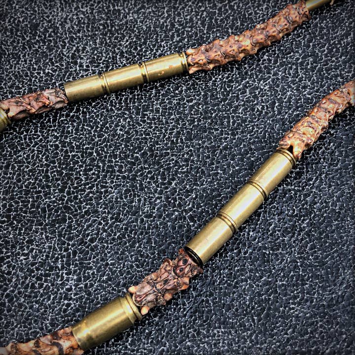 ASTALI - Wholesale Beaded/Pearl Necklace - Snake Vertebrae & Bullet Long Necklace, African Snake Bones3
